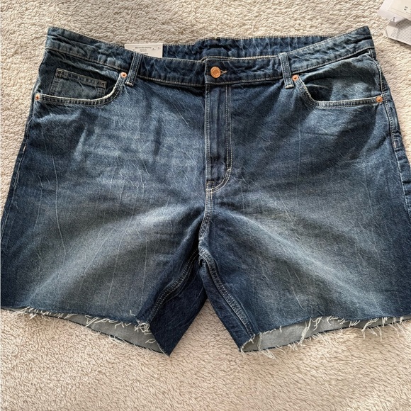 H&M Blue Jean Shorts with Raw Hem - Picture 1 of 8